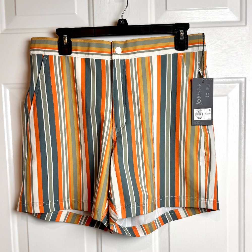 NWT VRST Men’s 6” Resort Short Multi Easy Stripe. Size Medium.